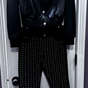 Philipp Plein Black Studded Skinny Pants